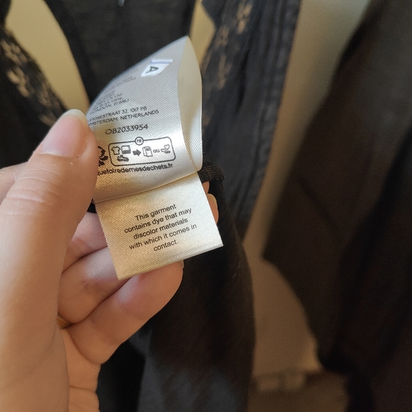 We The Free Mina Tank Free People Washed Black Tank Top Size Large Lace Trim EUC - Picture 11 of 12